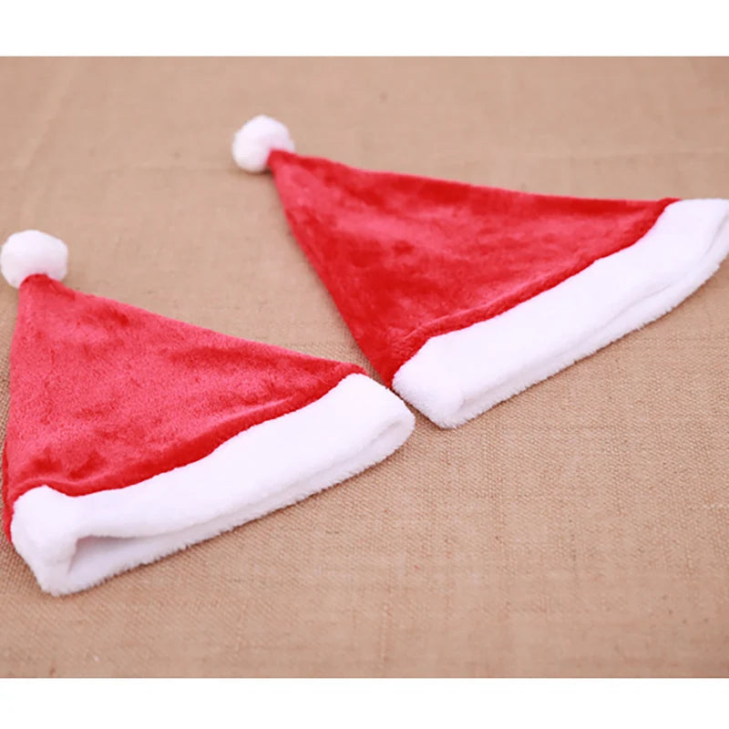 Santa Claus Red Short Plush Hat