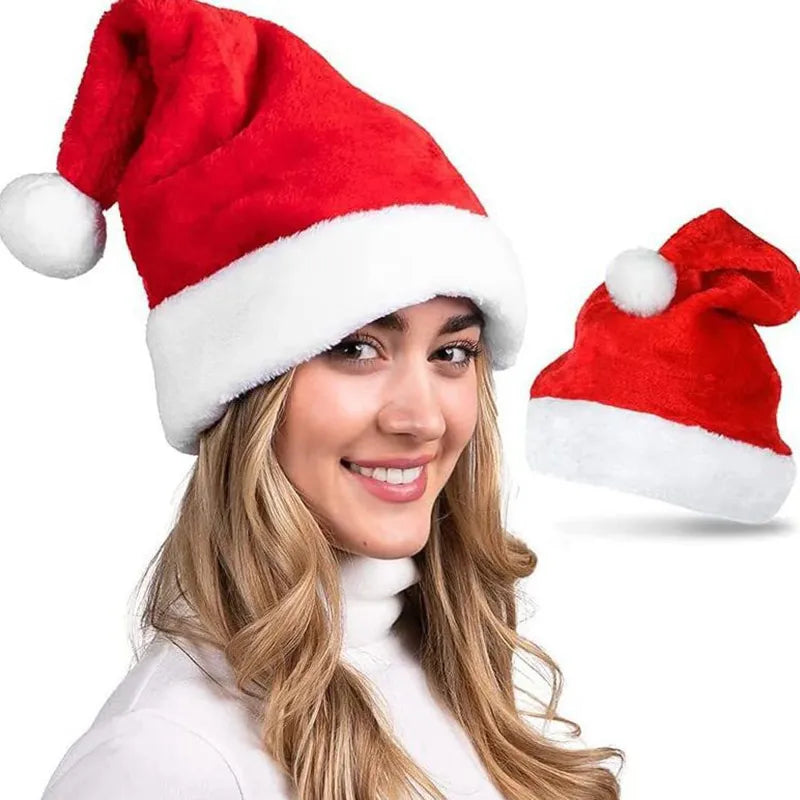 Santa Claus Red Short Plush Hat