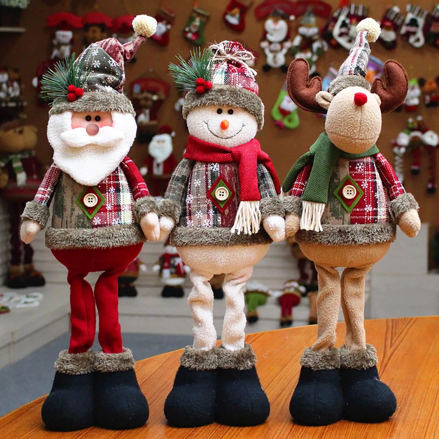 Christmas Dolls Reindeer Snowman Santa Claus Standing Doll