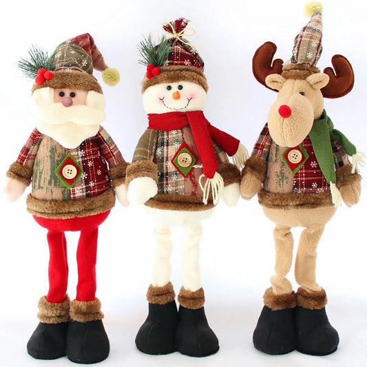 Christmas Dolls Reindeer Snowman Santa Claus Standing Doll