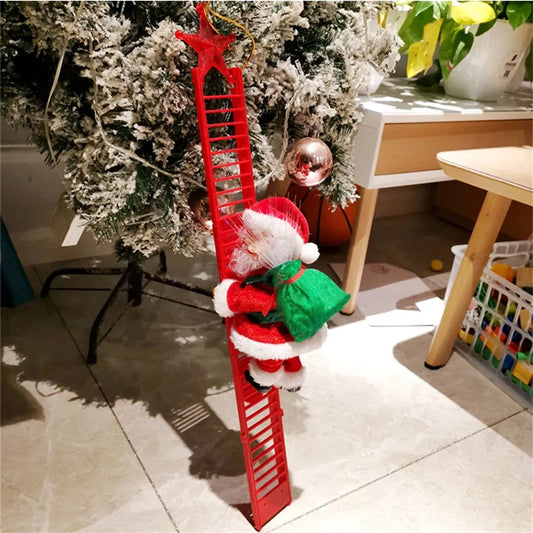 Santa Claus Doll Climbing Ladder with Music