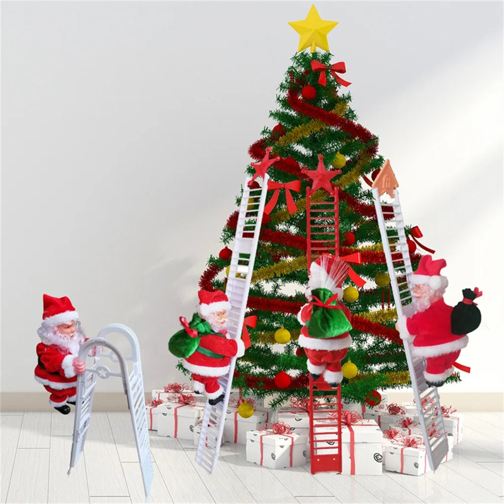 Santa Claus Doll Climbing Ladder with Music